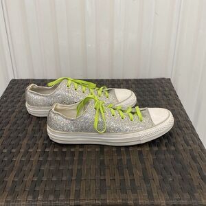 Converse, silver glitter women’s size 9 sneakers